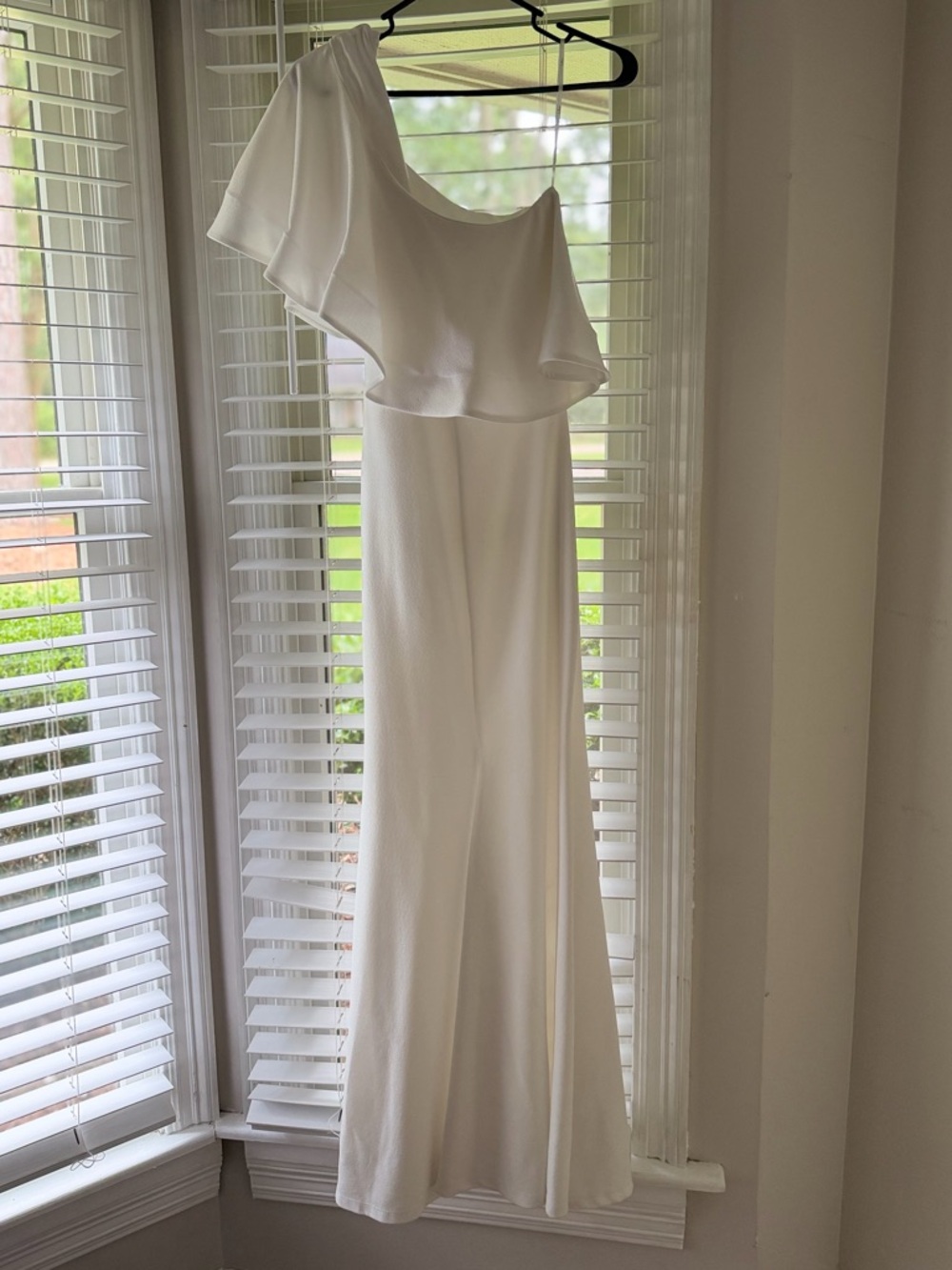 Lulu's White One-Shoulder Maxi Dress